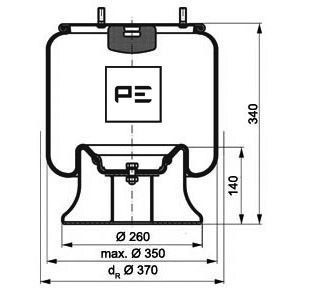 PE AUTOMOTIVE dėklas, pneumatinė pakaba 084.277-71A